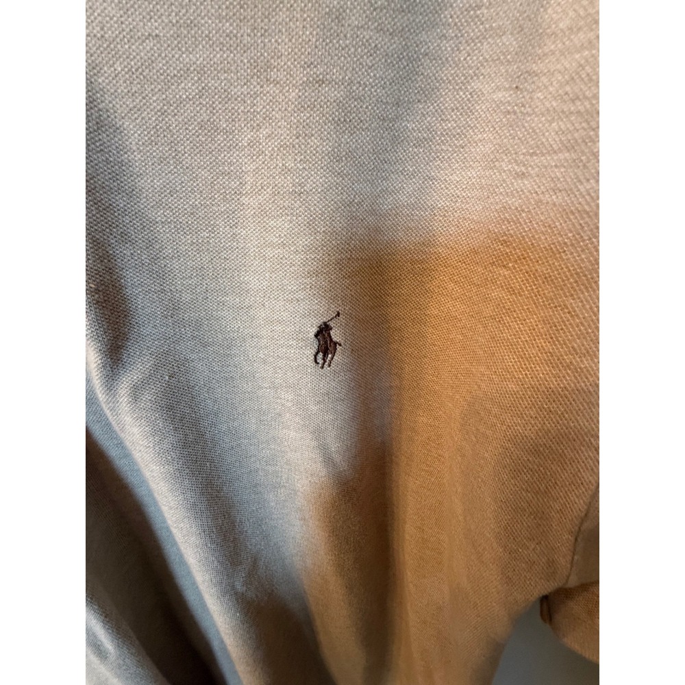 Polo Ralph Lauren Polo Shirt Mens XL Beige Good Short Sleeve Cotton Pique Logo - Picture 2 of 6